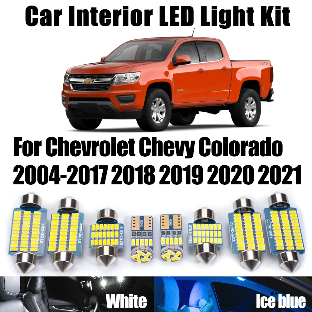 Canbus For Chevrolet Chevy Colorado 2004-2019 2020 2021 Car Vanity Mirror Lamp Vehicle LED Interior Map Dome Trunk Light Kit