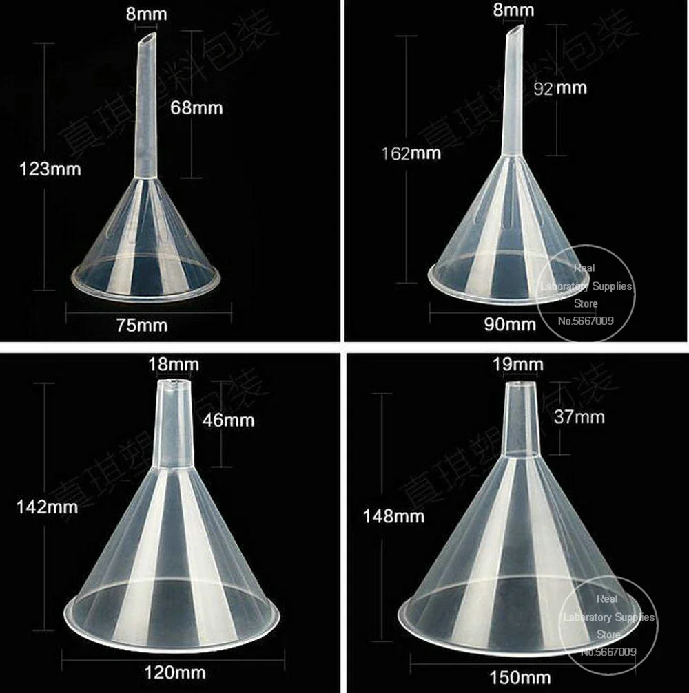 Imagem -04 - Funil Plástico Claro do Triângulo Fontes do Laboratório Cônico Laboratório 30 mm 50 mm 60 mm 75 mm 90 mm 120 mm Peças Pelo Grupo
