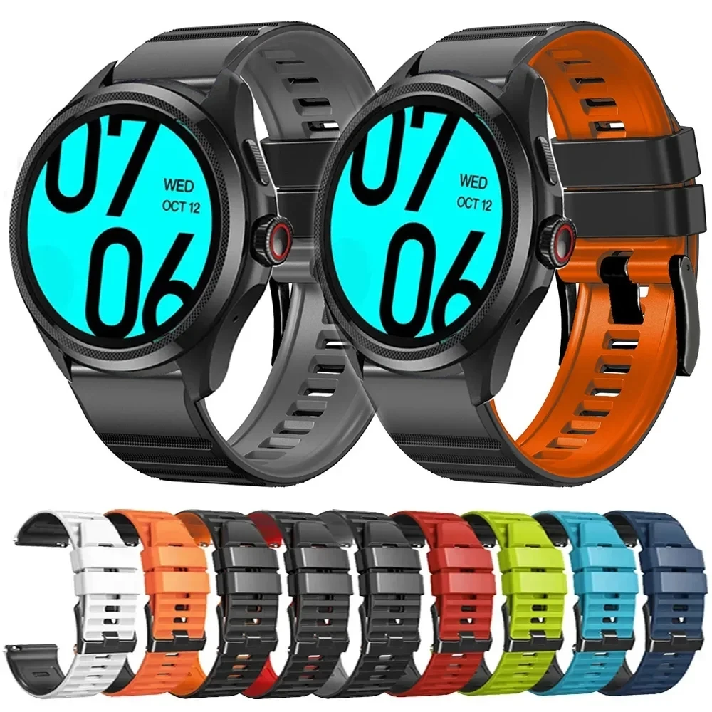 24mm Silicone Wrist Watch Band Straps For TicWatch Pro 5 Replacement Wristband For TicWatch Pro5 Smartwatch Bracelet Belt Correa