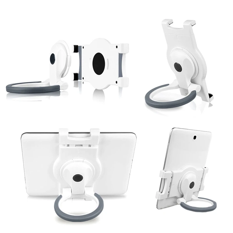 Soporte plegable ajustable para tableta, soporte de escritorio portátil con Clip trasero de anillo de mano