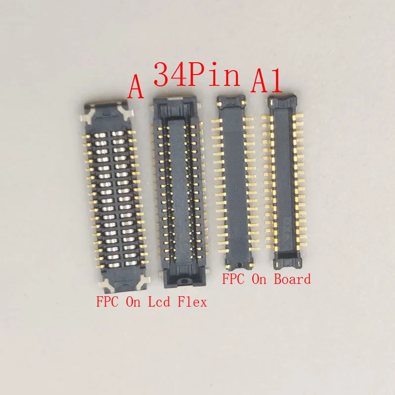 2-10Pcs Contact Lcd Display Flex FPC Connector Plug For Samsung Galaxy A T355 J3 2017 J330 J330F T280 T285 T350 SM-T351 34 Pin