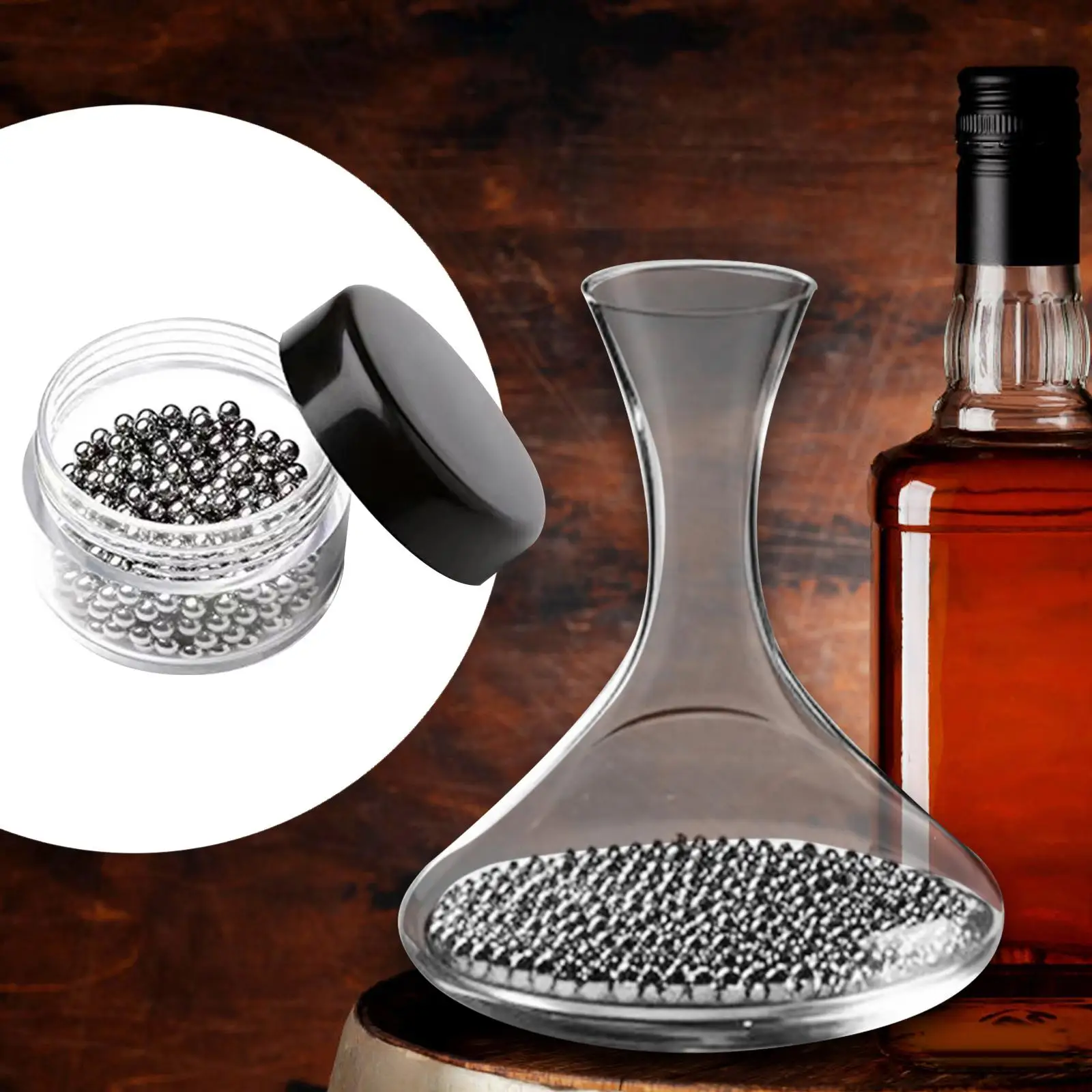 Reusable Decanter Cleaning Beads Stainless Steel Cleaning Balls Glass Bottle Cleaner for Narrow Spout Carafes Wine
