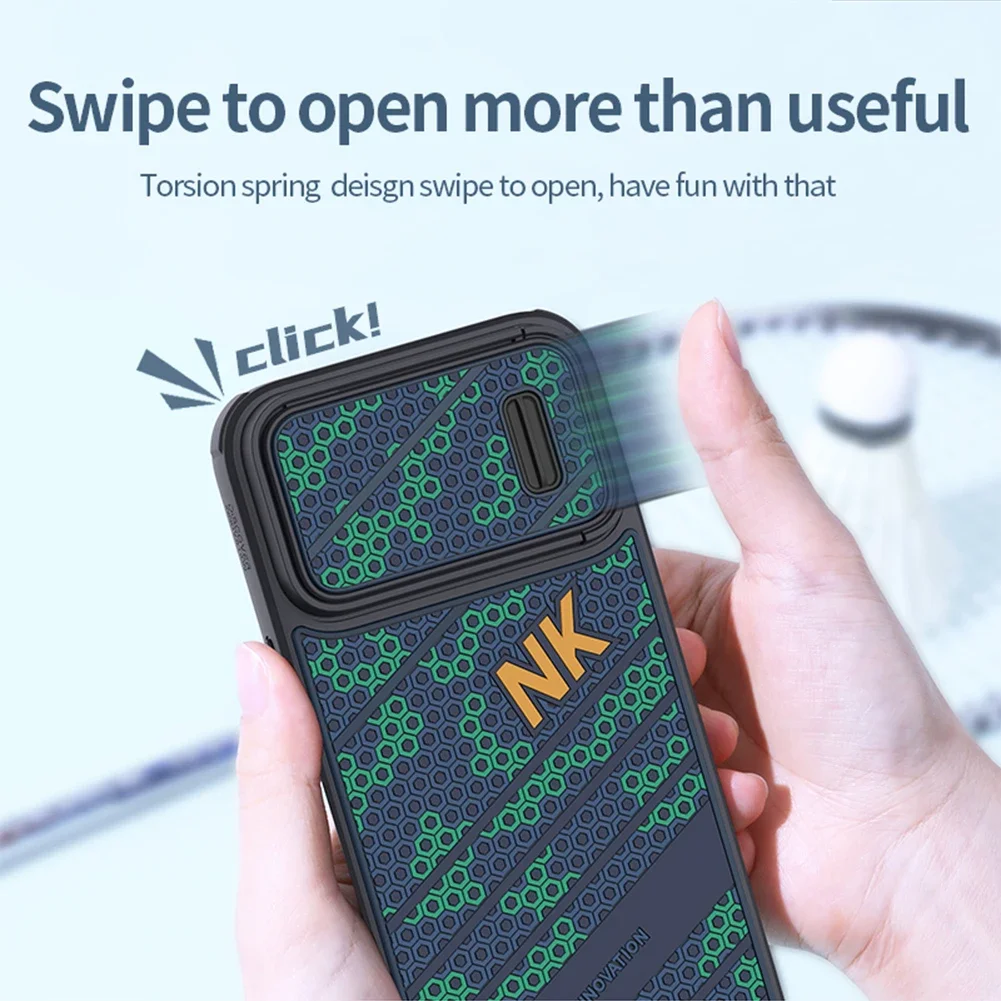 NILLKIN For iPhone 14 Pro Max Case For iPhone 14 Pro 3D Texture Sport Style Striker Case For iPhone 14 Plus Slide Camera Case