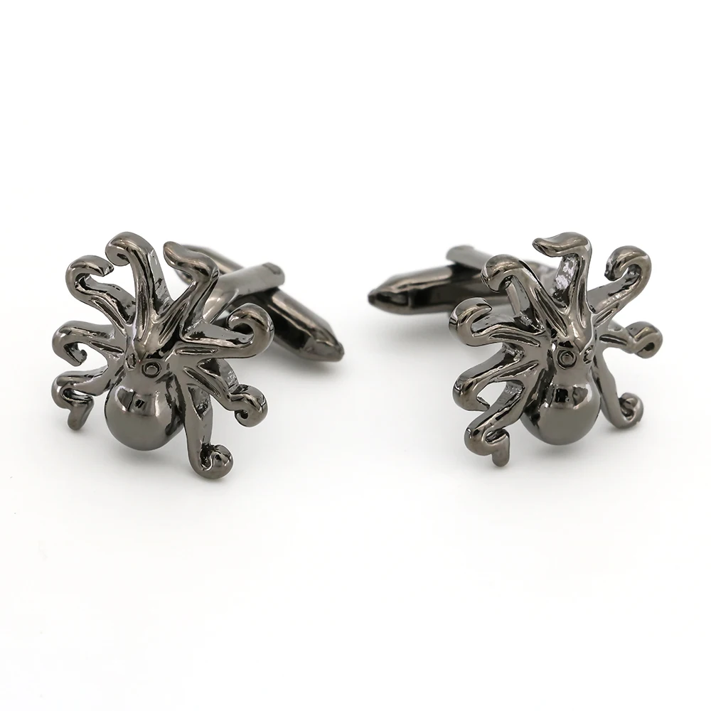 iGame Octopus Cuff Links 3 Colors Option Seafood Design Quality Brass Material Cufflinks For Men