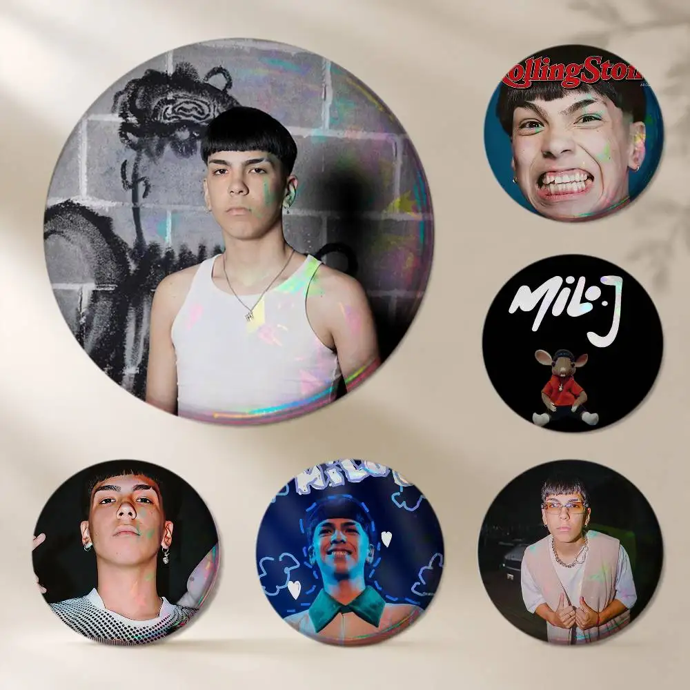 A-Argentine rapper M-Milo J Brooches Cartoon Badge Pins Backpack Hat Accessories Friend Gift