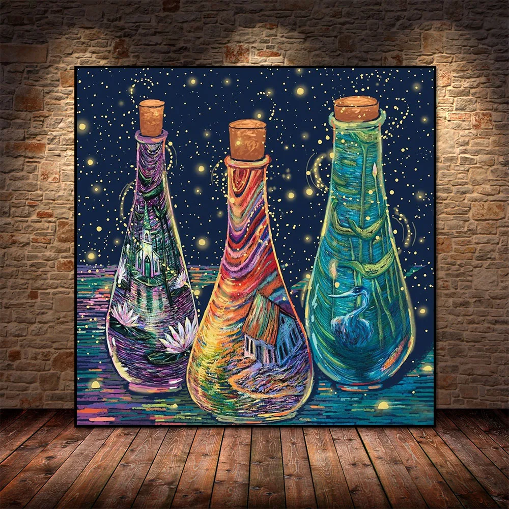 

Abstract Magic Bottles Canvas Posters and Prints Modern Painting Wall Art Pictures for Living Room Home Decoration Cuadros