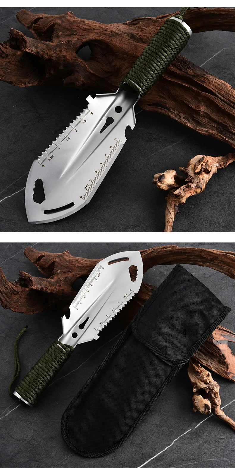 Portable Camping Hiking Traveling Pinic Shovel Multifunctional Ordnance Shovel Survival Outdoor Equipment Garden Tool Shovel image 6