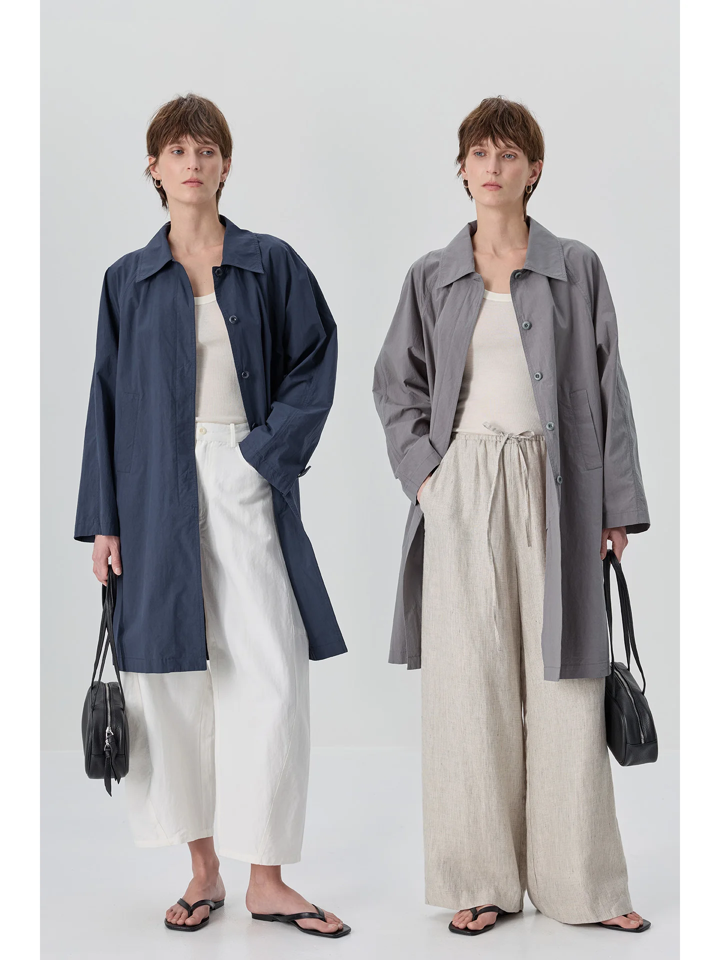 

Женская куртка из смесового хлопка с эффектом выстиранной бумаги, легкая, свободного кроя, средней длины, весенняя новинка, простой отложной воротник