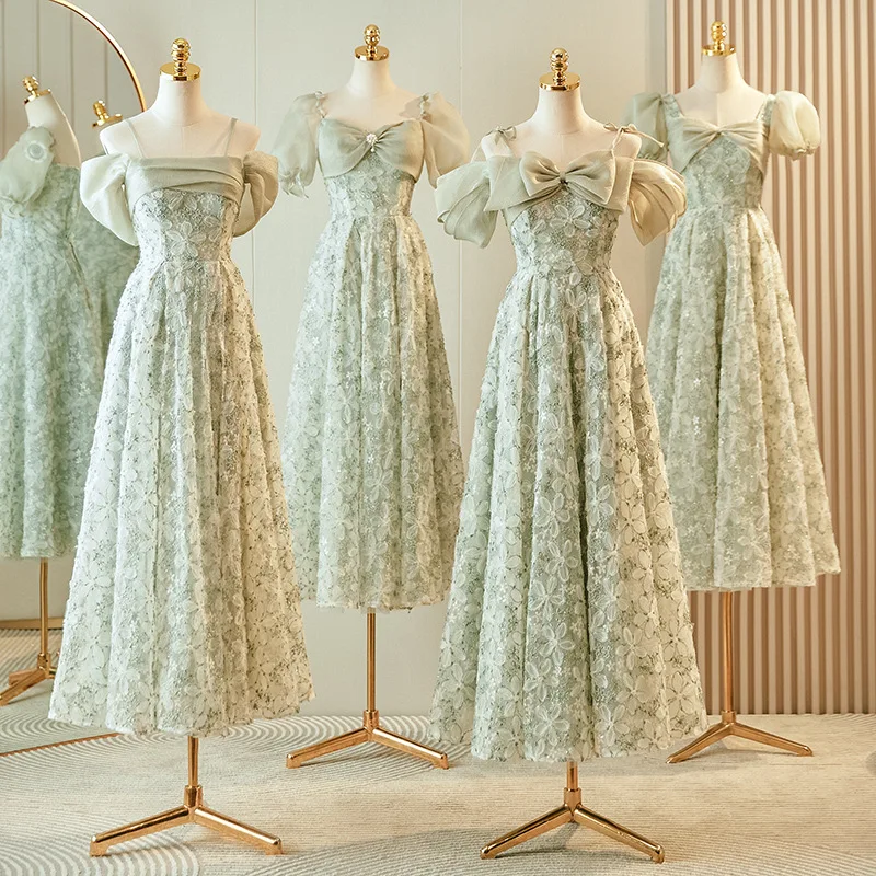 

Bridesmaid Clothing Wedding Sisters Light Luxury Niche Advanced Graduation Adult Art Examination Youth Graduation Evening Dress