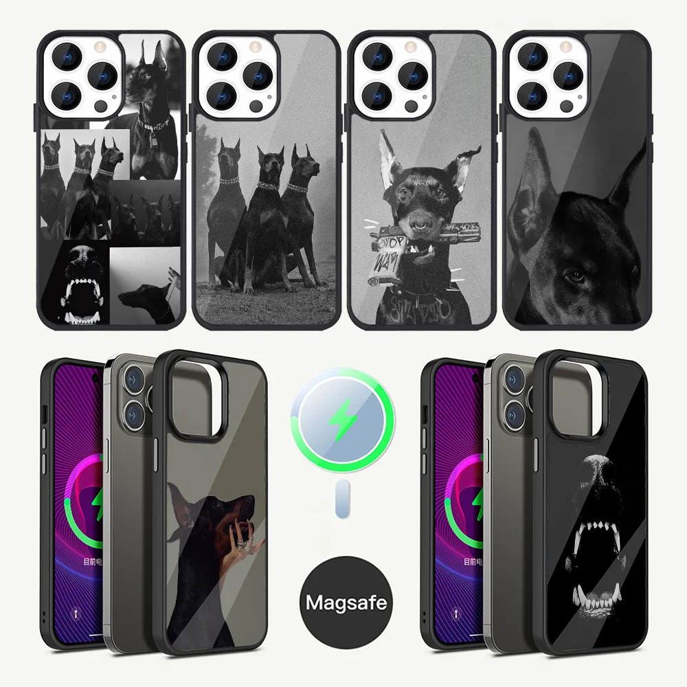 Doberman Dog Phone Case For iPhone 16,15,14,13,12,11,Plus,Pro,Max Mini Magsafe Magnetic Wireless Charging