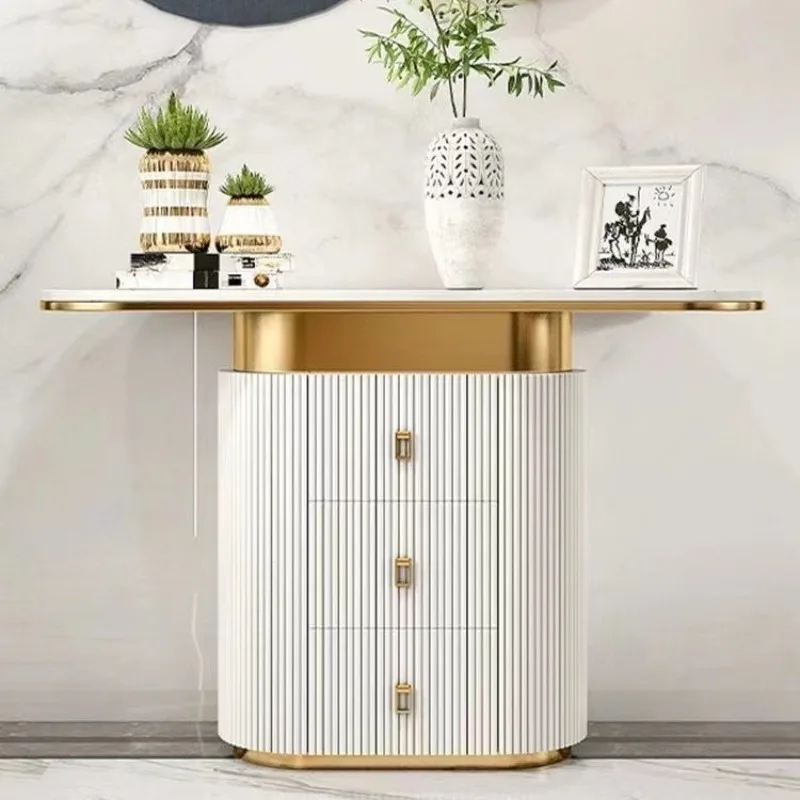 the house against the wall, Xuanguantai modern simple living room locker corridor rock slab decorative cabinet