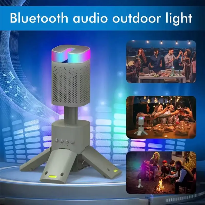 Fresh Outdoor Telescopic Camping Light 14000Mah Portable LED Work Light With Bluetooth Speaker For Emergency, Hiking, Fishing