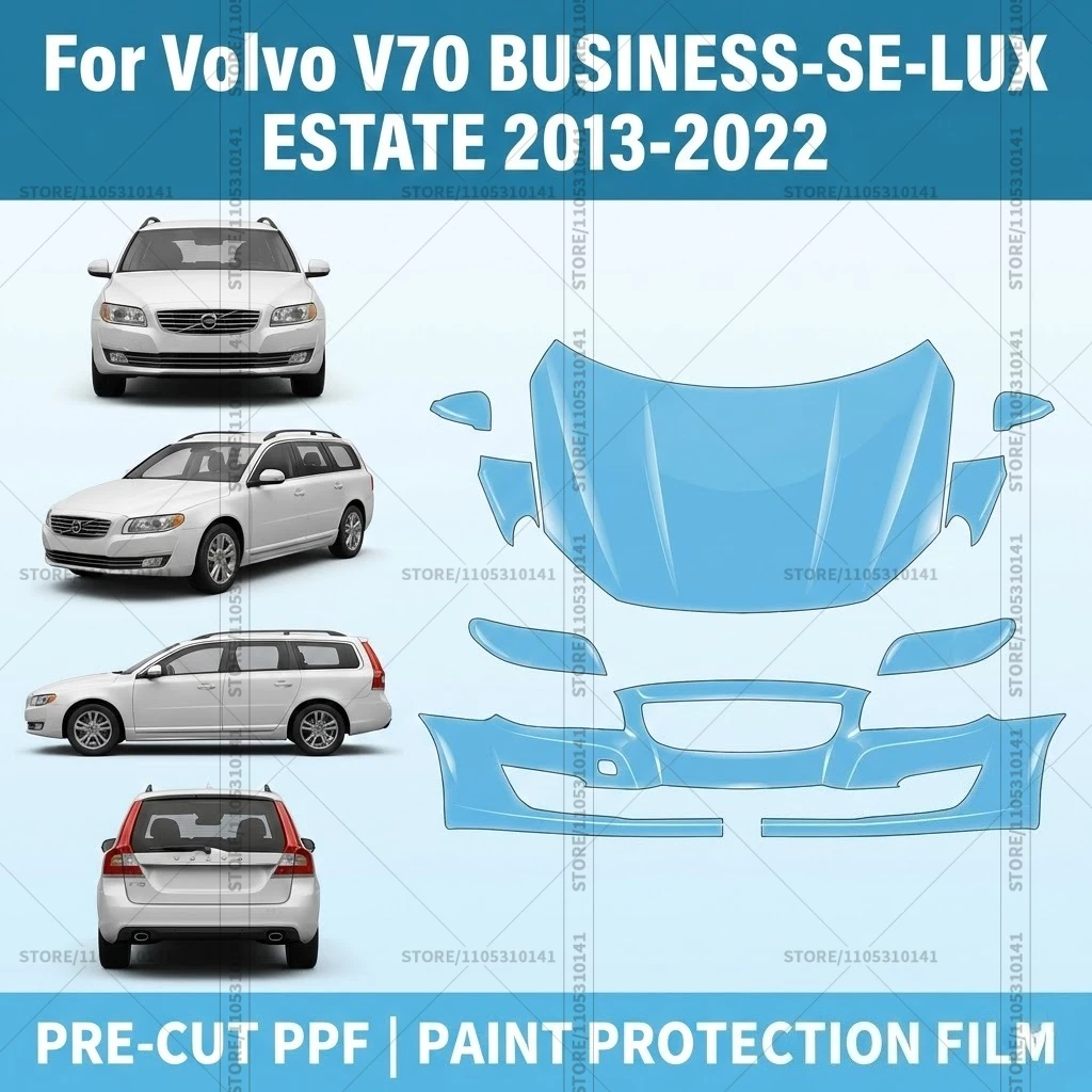 

For Volvo V70 BUSINESS-SE-LUX ESTATE 2013-2022 Pre-Cut Paint Protection Film PPF Transparent Car Film Automotive PPF Front Kit