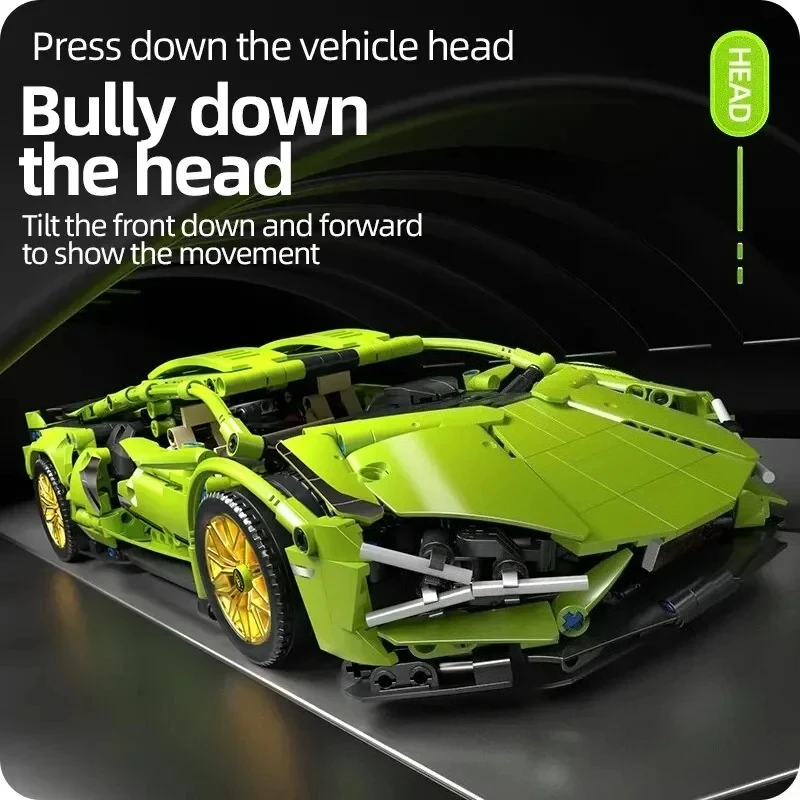 Technical Racing Sport Car 1280PCS Model Building Blocks City Mechanical Speed Vehicle Supercar Brick Puzzle Toys Kid Adult Gift