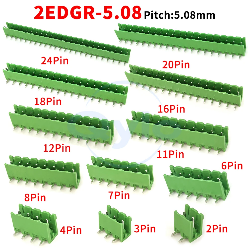 (1 Stück) KF 2EDGR 5,08MM Steckklemmenblock, abgewinkelter Steckanschluss 2~24P 15EDGR DG2EDGR 5,08 – Detail 1