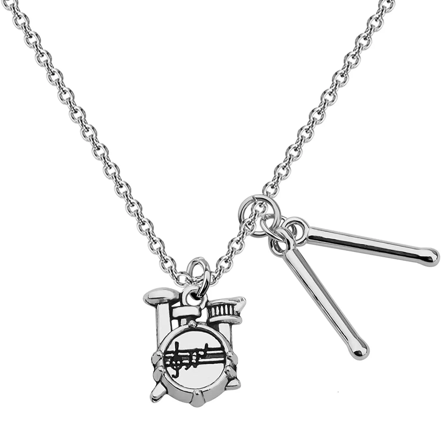 Pop Music Lovers Rock Drum Necklace Jewelry Accessories Pendant Friend Family Gifts Fashion Creative