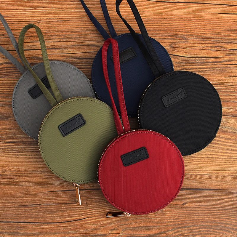 Original Ins Nylon Fabric Coin Purse Cute  round Coin Wallet Simple Artistic Trendy Women's Handbag Oxford Cloth Zipper C...