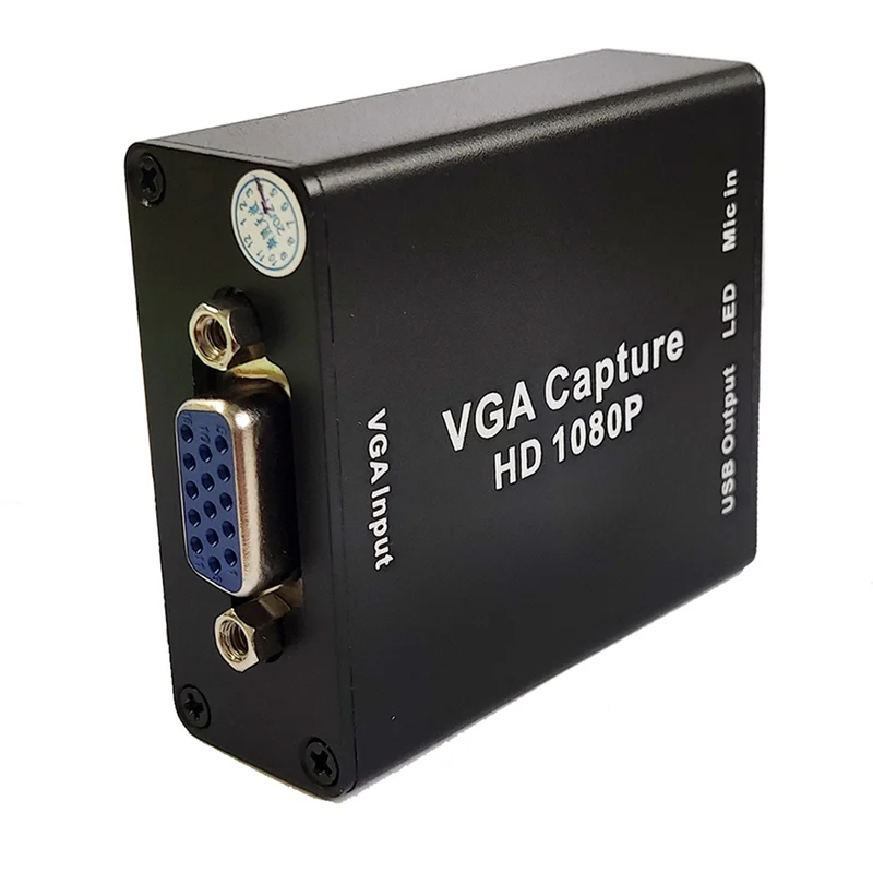 【تصميم أنيق】محول VGA إلى USB 4X مع بطاقة التقاط الصوت والفيديو 1080P خالية من محرك الأقراص عالية الوضوح