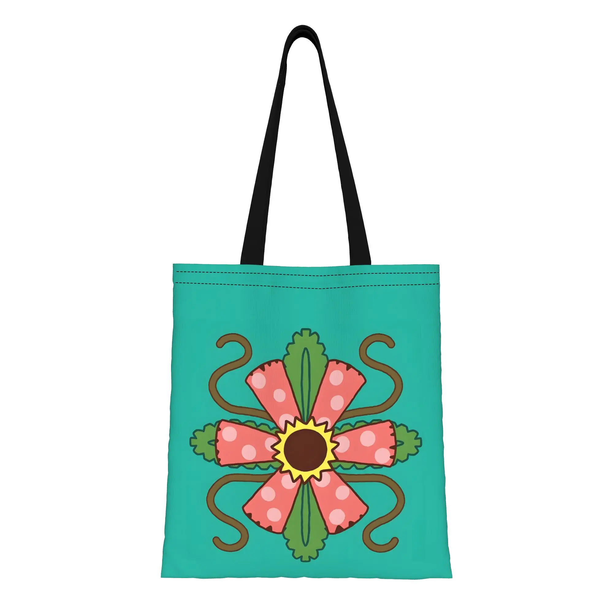 

Сумка-тоут из холщовой ткани с узором Bulbasaur Seed, бирюзового цвета, с изображением покемона, идеально подходит для покупок, женская сумка с верхней ручкой