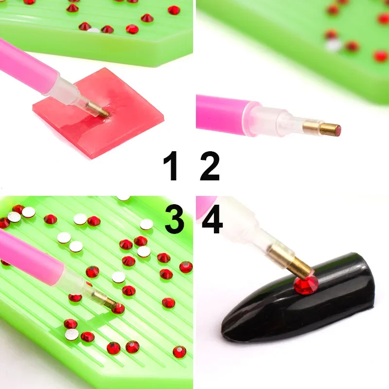 Professional Acrylic Dotting Wax Pen Nail Art Rhinestones Gem Picker Crystal Picking Nail Art Studs Dotter DIY Point Drill Tools