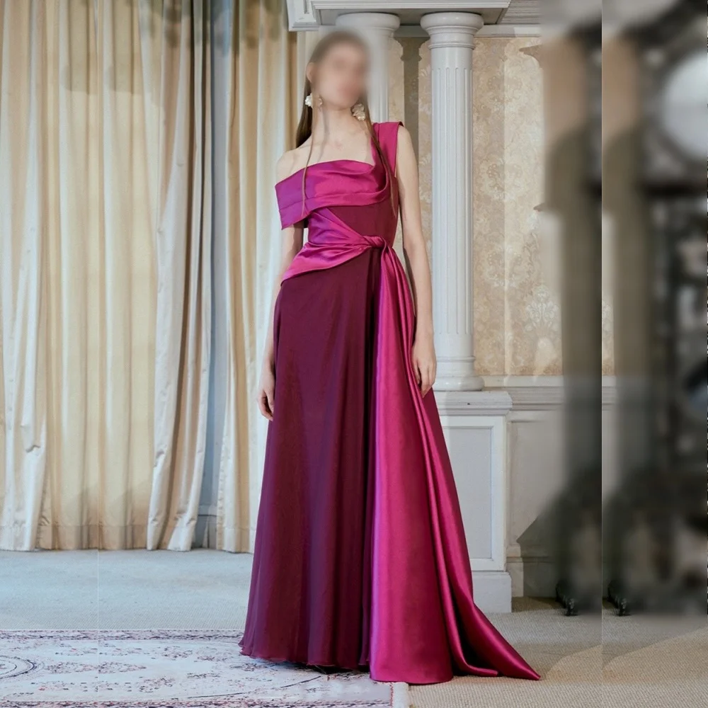 

Customized Temperament Off-the-shoulder A-line Long Dresses Bespoke Occasion Pleat Formal Evening Dress Elegant Party