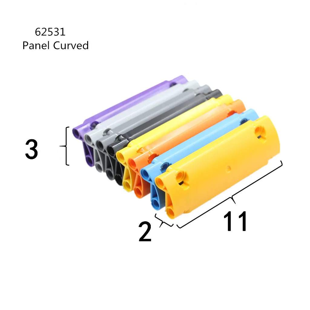 1 Pcs Buildings Blocks 62531 Panel Curved 11x3 with 2 Pin Holes through Panel Surface Brick Modular GBC High-Tehc MOC Set