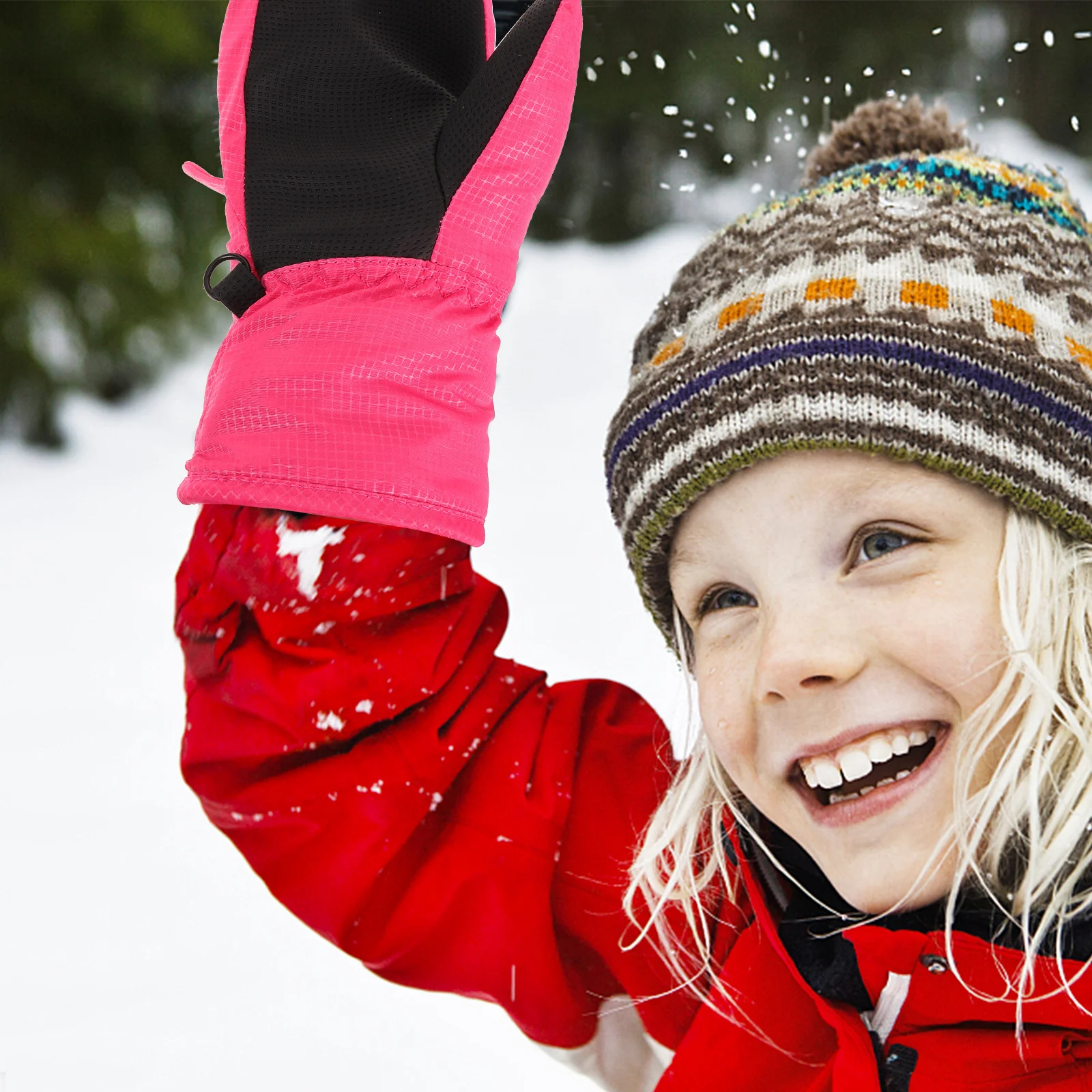 1 par de guantes de esquí manoplas de nieve cálidos a prueba de viento guantes para deportes de invierno palma antideslizante para esquiar snowboard