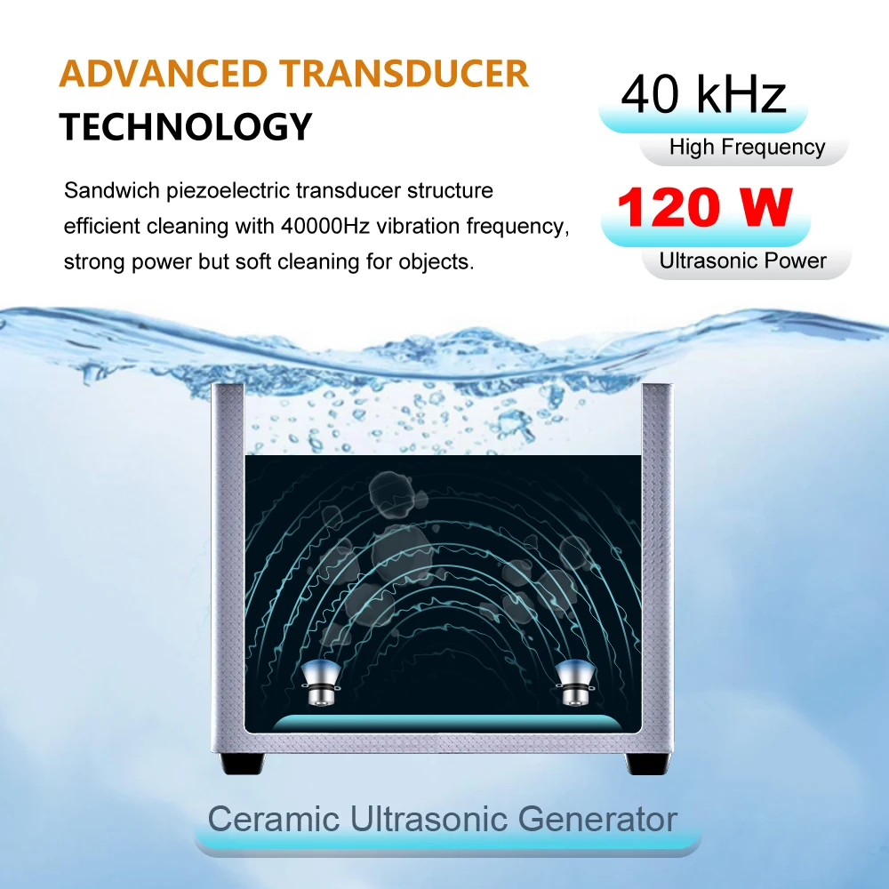 Ultrasonic Cleaner 120W 2L Household Knob Stainless Steel Basket 220V-240V Ultrasound Cleaning For Denture Watches Glasses