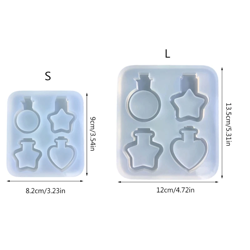 YUYU Resin Casting Molds,Resin Art Shaker Mold,Crystal Silicone Hollow Mold Epoxy Pendant Mold Keychain Mold