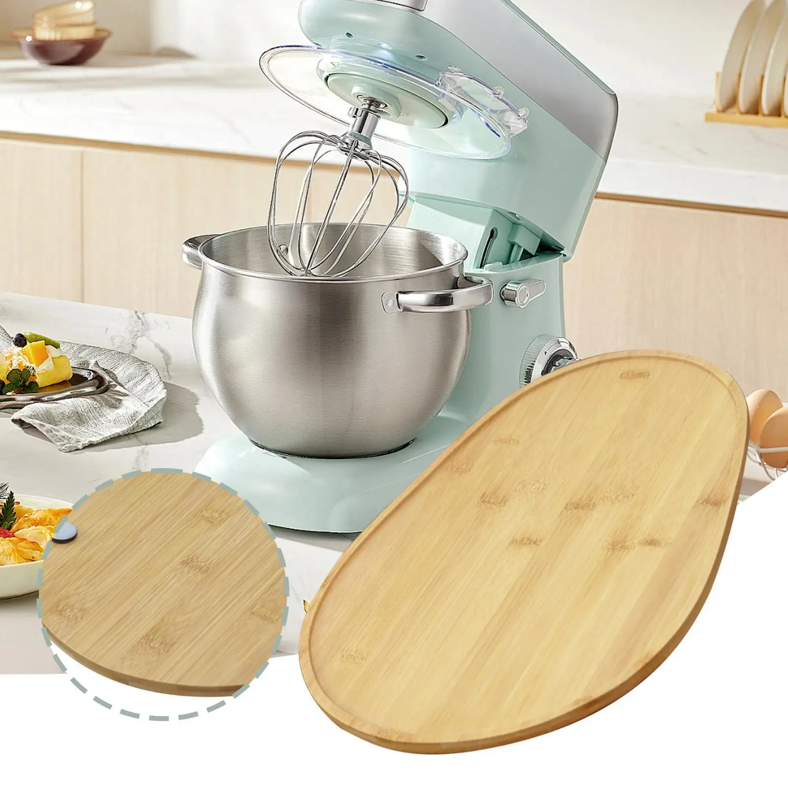 Kitchen Mixer Slider Natural Appliance Moving Pad Attachments Stand Mixer Sliding Tray For Indoor Home Counter Restaurant