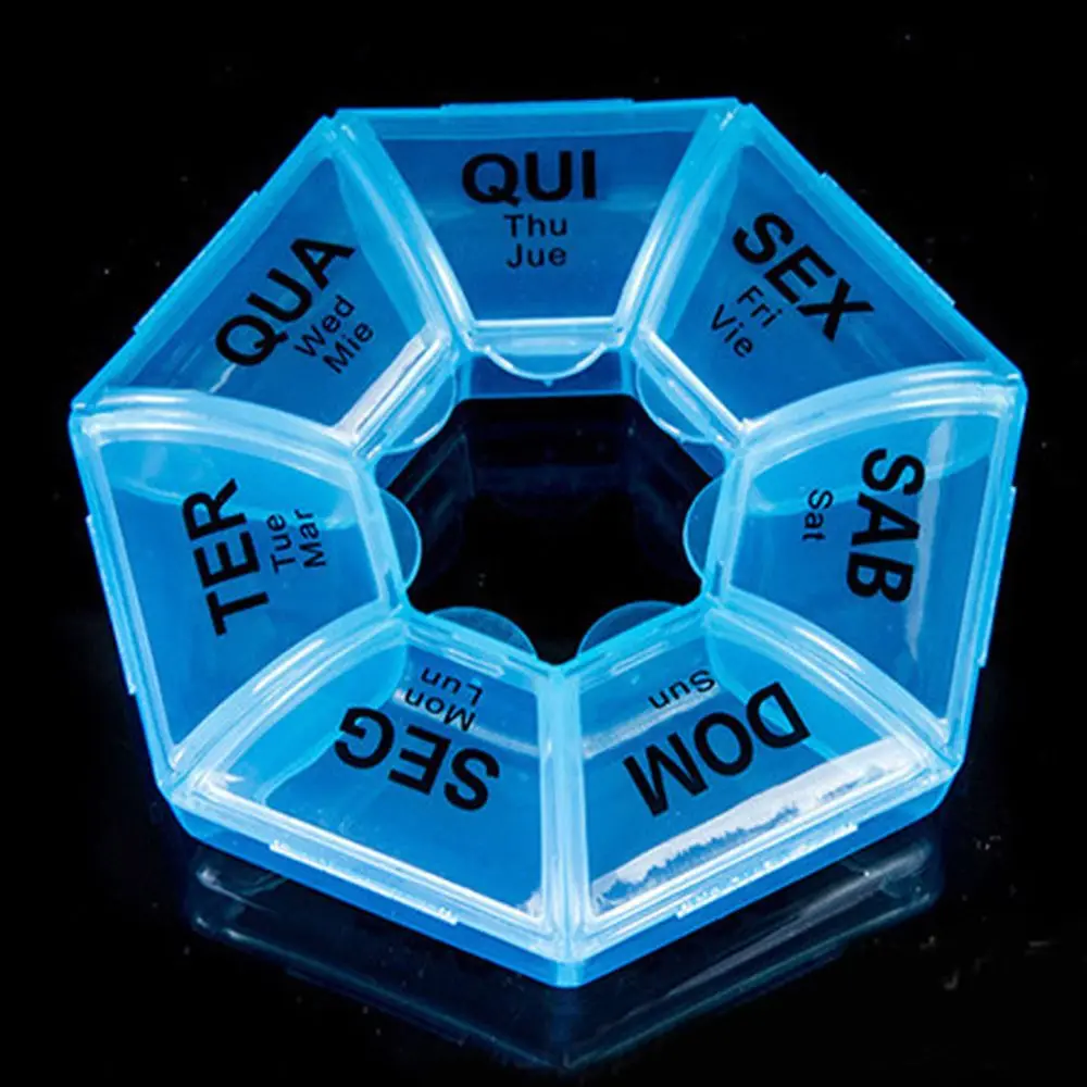 Portable Travel Tablets Storage Container Pill Dispenser Pill Organizer Weekly Pill Box Pill Case