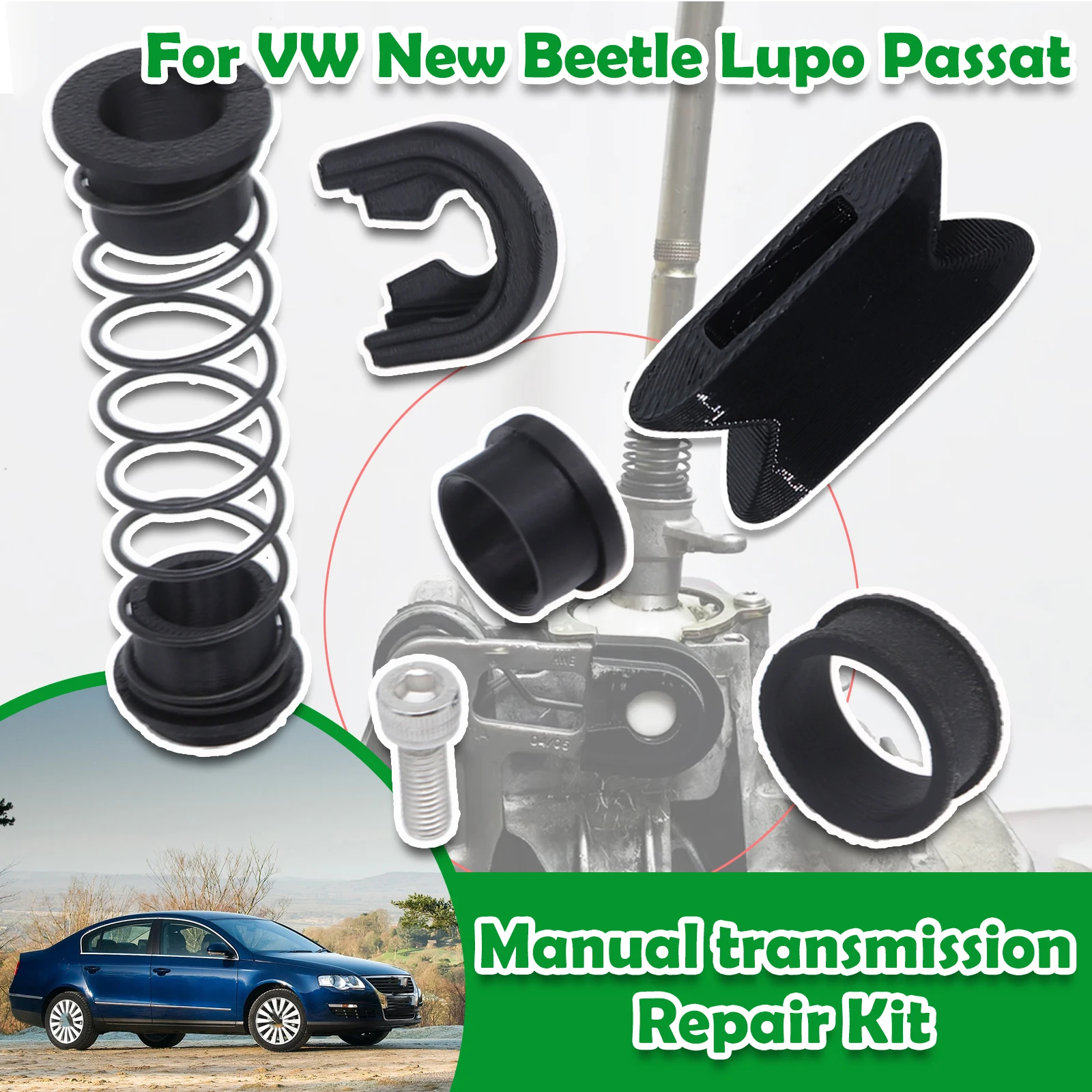 

8pcs For VW New Beetle Lupo Passat Upgrade Gear Lever Spring Bearing Bushing Gearbox Shaft Bearing Linkage Repair Selector Kit