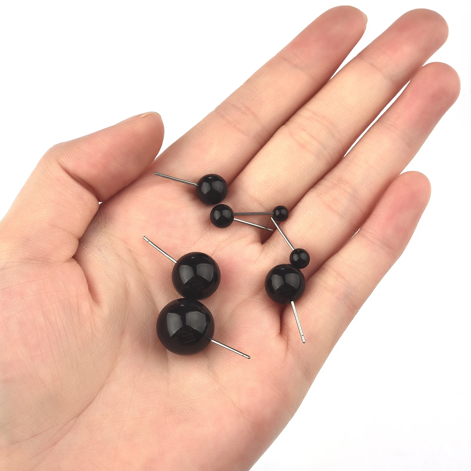 

50/100pcs Plastic Eyes for Needle Felting Dolls Poke Teddy Bears 4-14mm Black Beans Eyes for DIY Doll Eyes