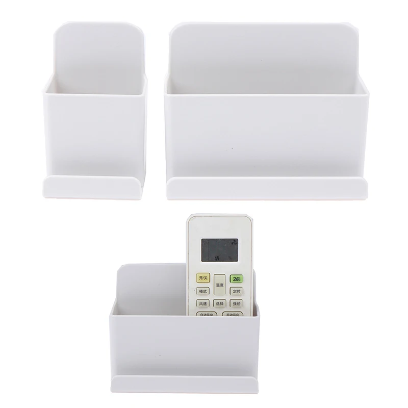 Wall Mounted Storage Box TV Air Conditioner Remote Control Shelf Plastic Cell Phone Holder Organizer