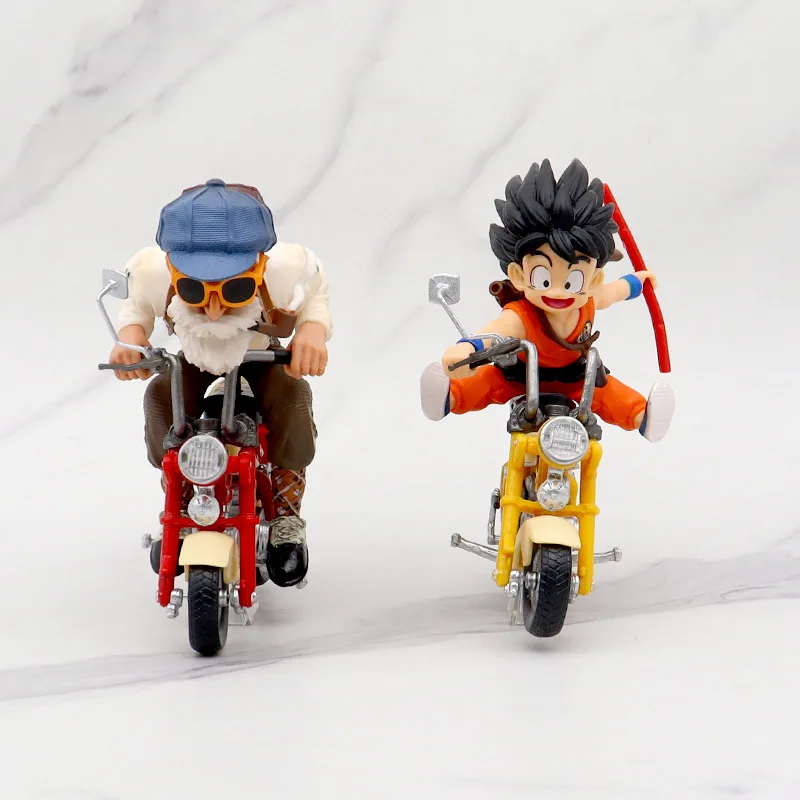 

Anime Dragon Ball Z Anime Figure Son Goku Master Roshi Locomotives PVC Action Kame Sennin Motorcycle Toys Model Collector Gifts