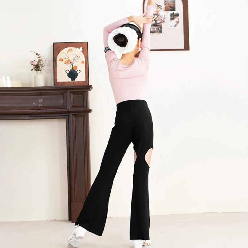 vetements-de-danse-latine-pour-enfants-haut-fleuri-a-manches-longues-pantalons-taille-haute-costumes-pour-enfants-filles-vetements-de-pratique-d'entrainement-et-de-performance-2025