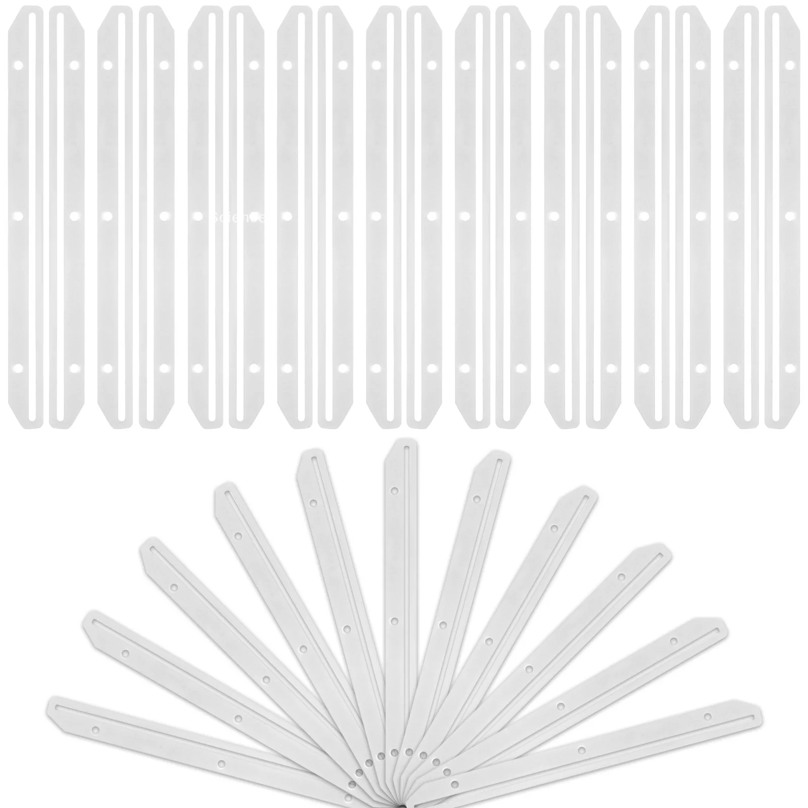 100 Pcs 3 Hole   Holders For  11.8In Plastic  nizer 3 Ring Binder Insert Strips Clear