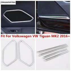 Door Speaker Audio Sound Loudspeaker Strip Cover Trim For Volkswagen VW Tiguan MK2 2016 - 2023 Carbon Fiber / Matte Accessories