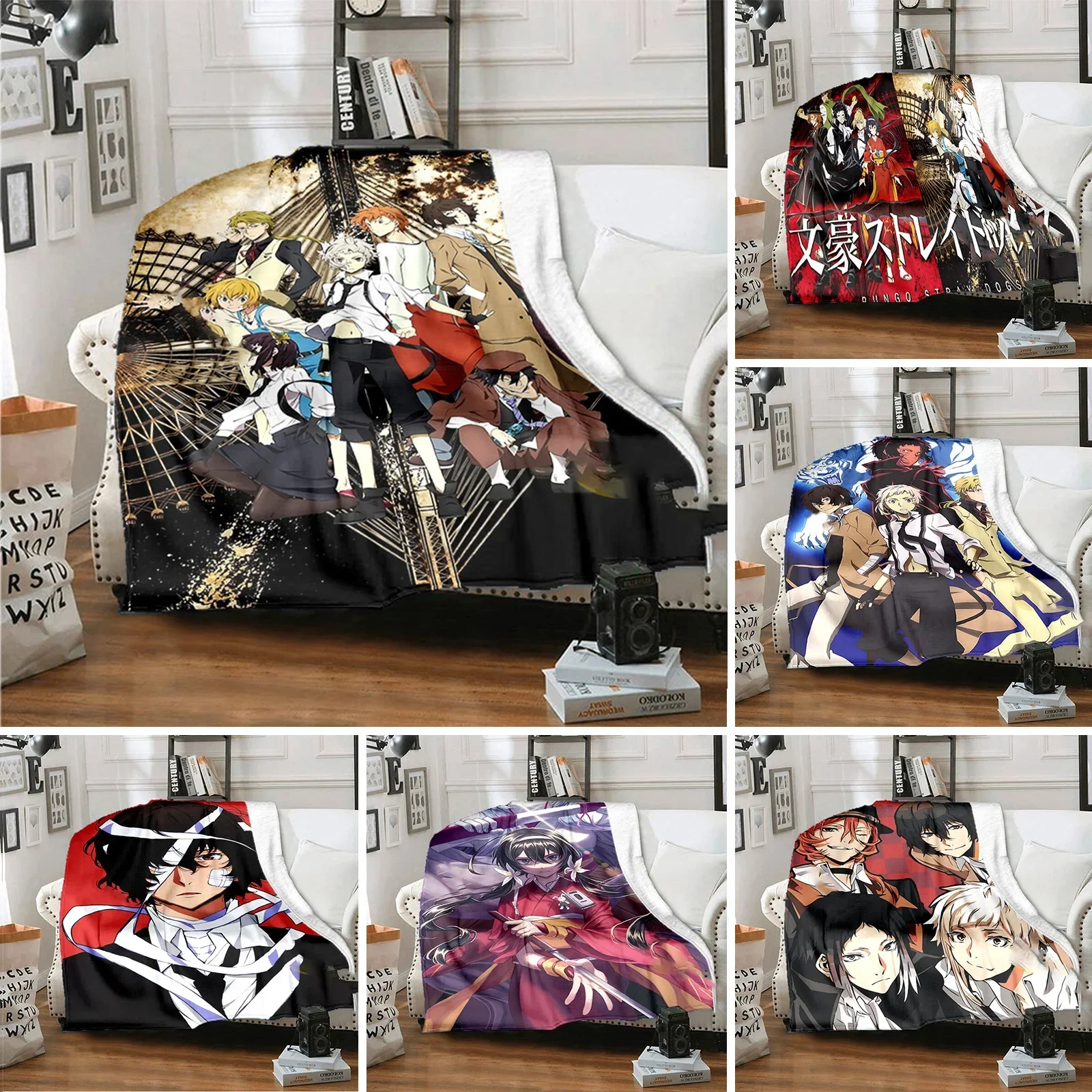 Manga Bungo Stray Dogs Dazai Osamu Throw Blanket Sheets on The Bed Blanket on The Sofa Decorative Lattice Bedspreads Sofa Covers