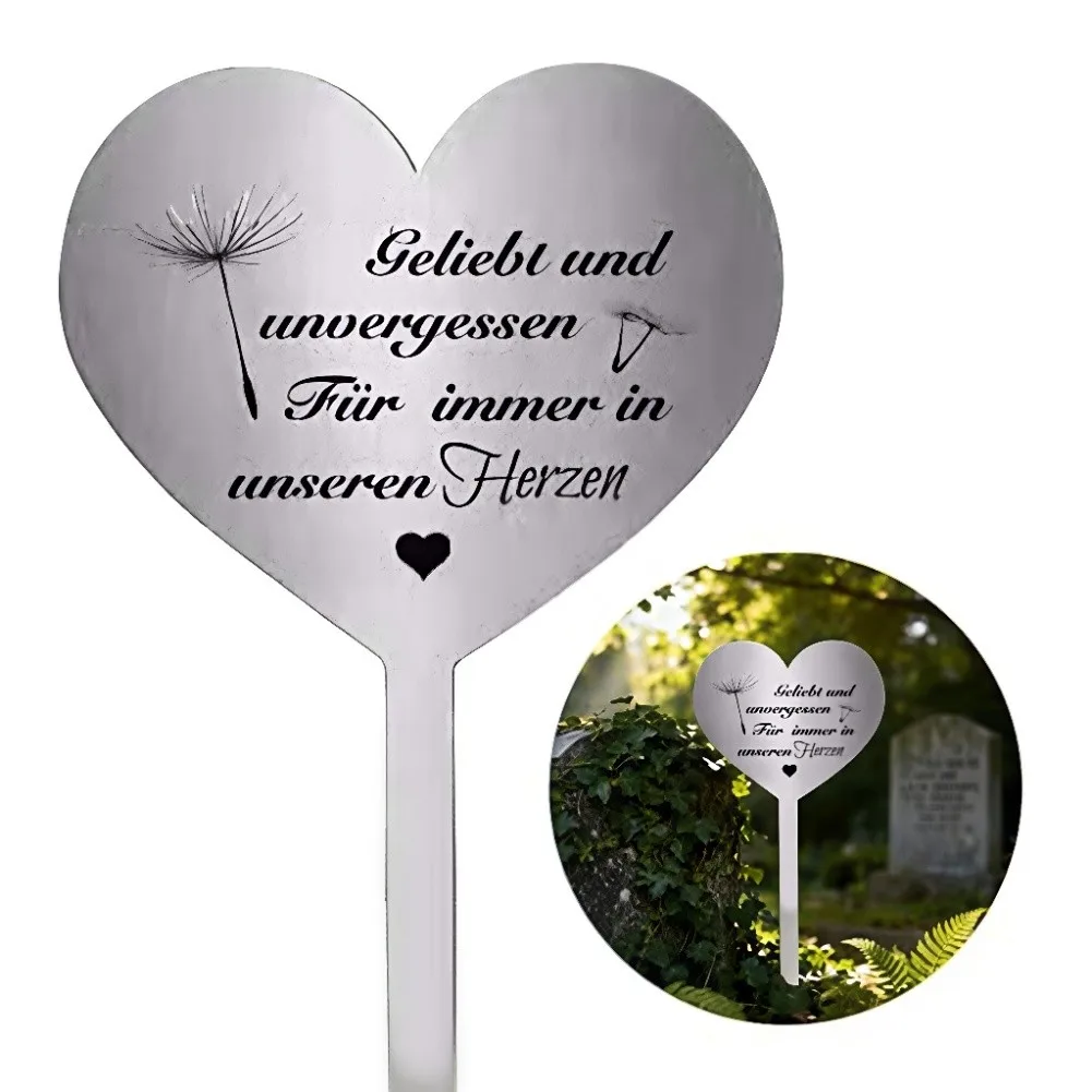 Stainless Steel Heart-Shaped Decoration Serves For Memorial Settings Garden Decorations Accessories Four Styles Available