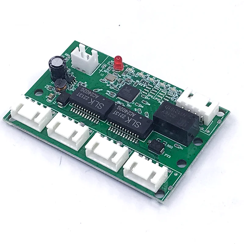 Mini PCBA 5 puertos Networkmini ethernet switch module 10/100Mbps 5V 12V 15V 18V 24V