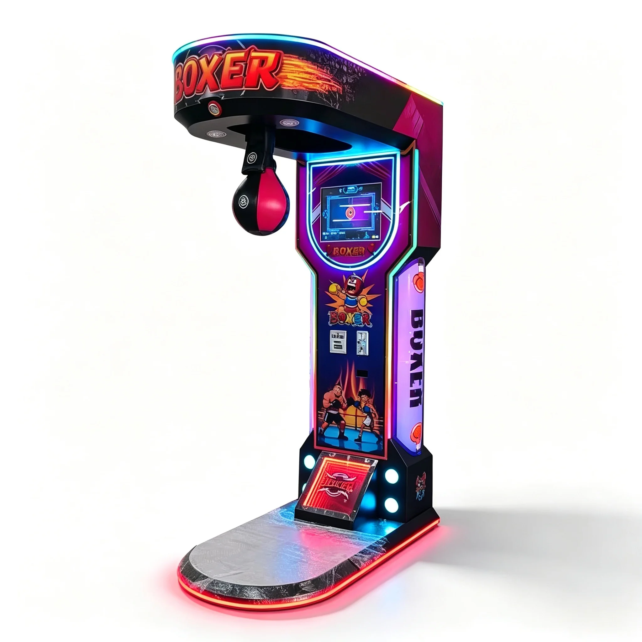Source Factory Coin Operated Boxing Punching Arcade Machine Big Punch StrengthTest  LCD Digital Display Redemption Commercial