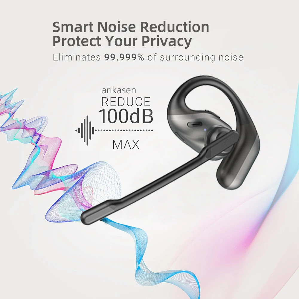Bluetooth-Kopfhörer, Kabelloses Headset mit Mikrofon, Kabellose Bluetooth-Ohrhörer mit Geräuschunterdrückungsmikrofon für Arbeit, Mobiltelefone – Detail 4