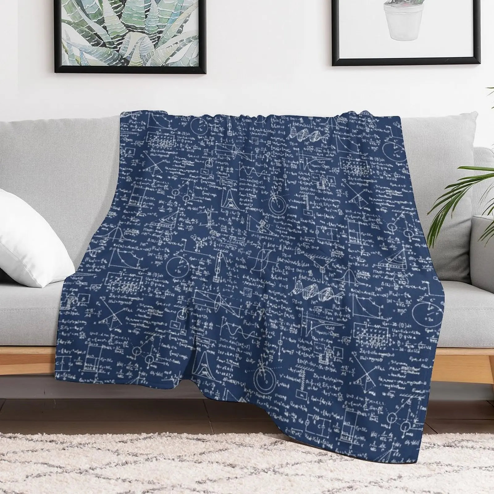 Physics Equations // Navy Throw Blanket Soft Breathable Blanket for Night Sleeping