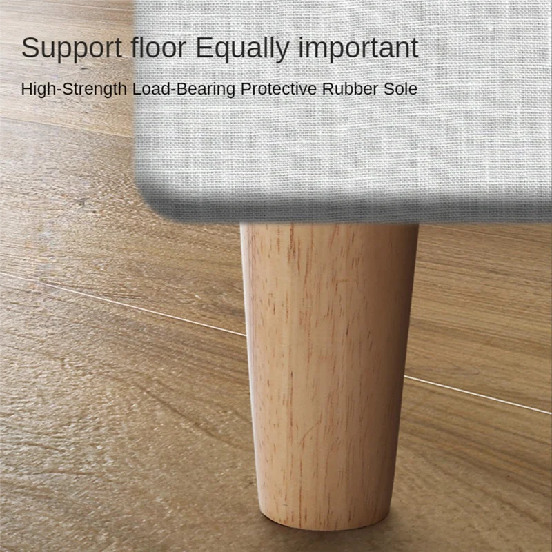 

AEE6-Wood 4 Inch Furniture Legs Set Of 4 Round Solid Mid Couch Feet Accessories Legs For Sofa Dresser Cabinet Bed Home DIY