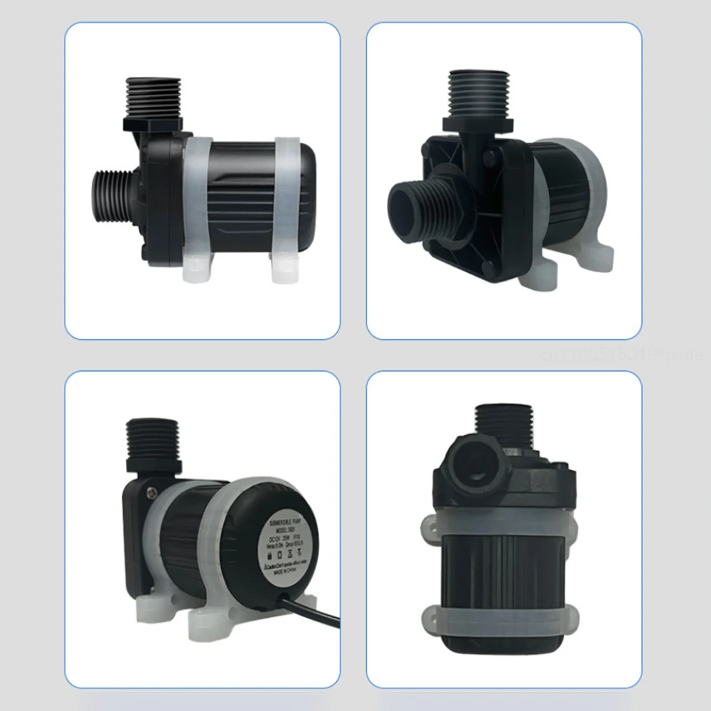 Small Silent Water-cooled Heating Circulating Pump DC12/24V Brushless Motor Pumping Submersible Pump Maximum Head 800/850L/H