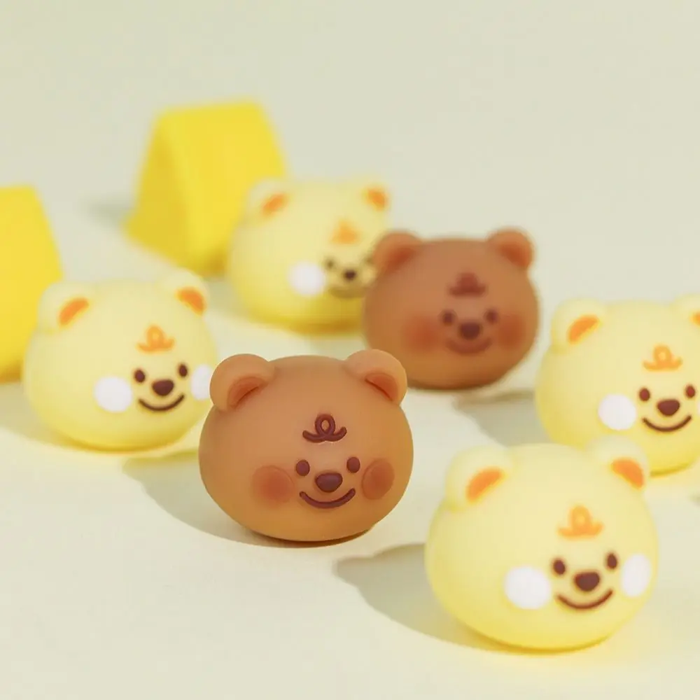 Borrador de dibujos animados Kawaii 3D DIY, lindo Oso de queso Panda, embalaje para compartir comida rápida, Mini borrador, borrador de lápiz, 3 unids/lote por bolsa