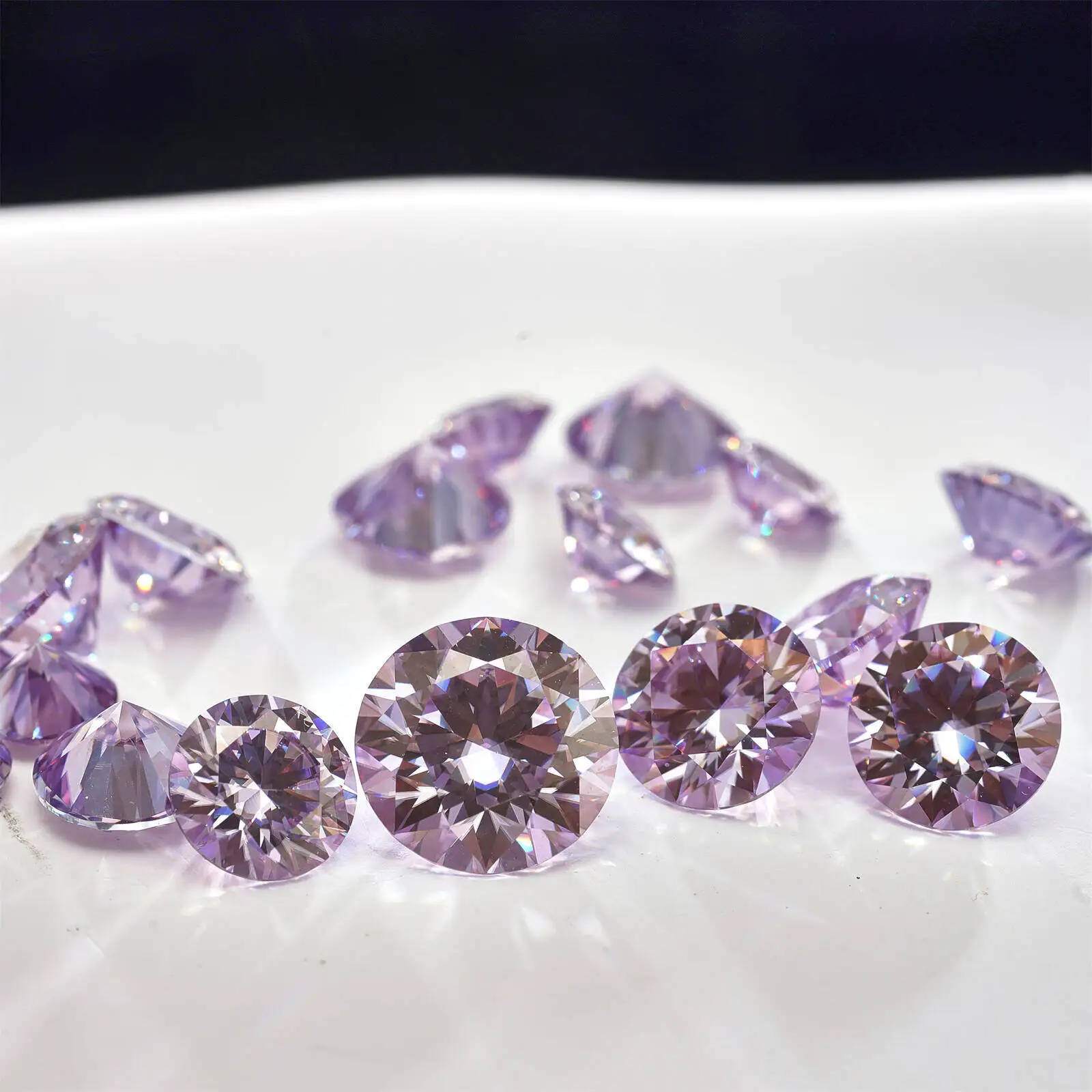 JH Light Purple Moissanite Diamond Moissanita Loose Gemstone Passed Diamond Tester VVS1 with GRA Report