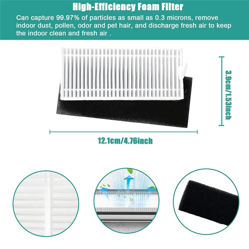 N18R para Tikom G8000 / G8000 Pro, para Honiture G20, G20 Pro, para Laresar Evol 3 aspiradora cepillo lateral principal piezas de filtro Hepa