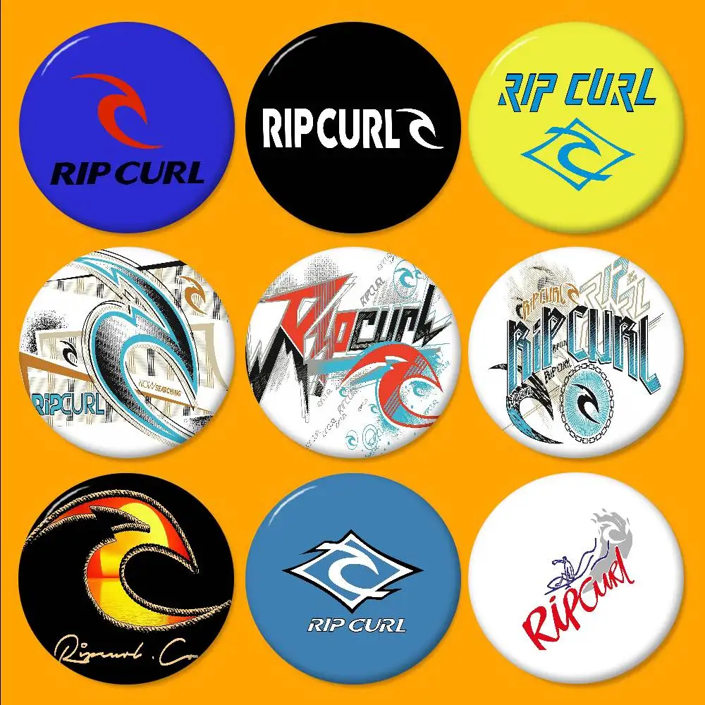 R-RipS C-CurlS 32/44/58mm Handmade Pin Round Funny Snap-in Brooches for Backpack Cothes Accessories Badge Hat Decoration